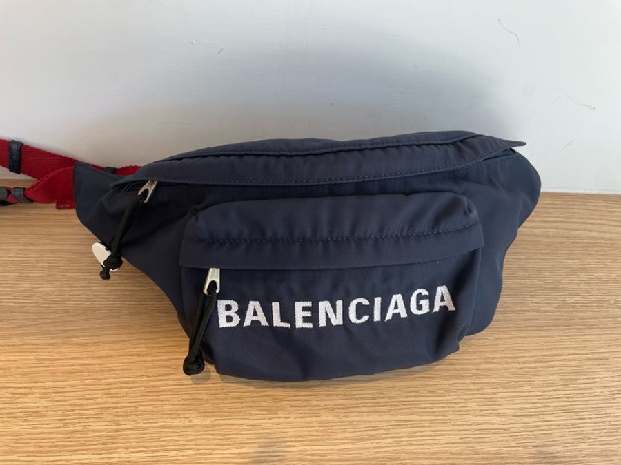 Balenciaga - 巴黎世家 藍紅色帆布腰包-0