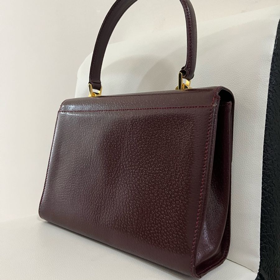 Gucci Vintage 酒紅色手提包-1