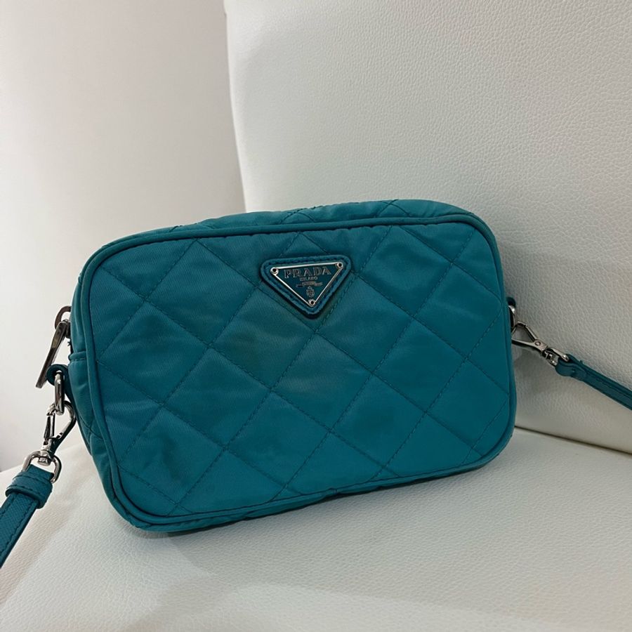 Prada 湖水綠斜背包/相機包-2