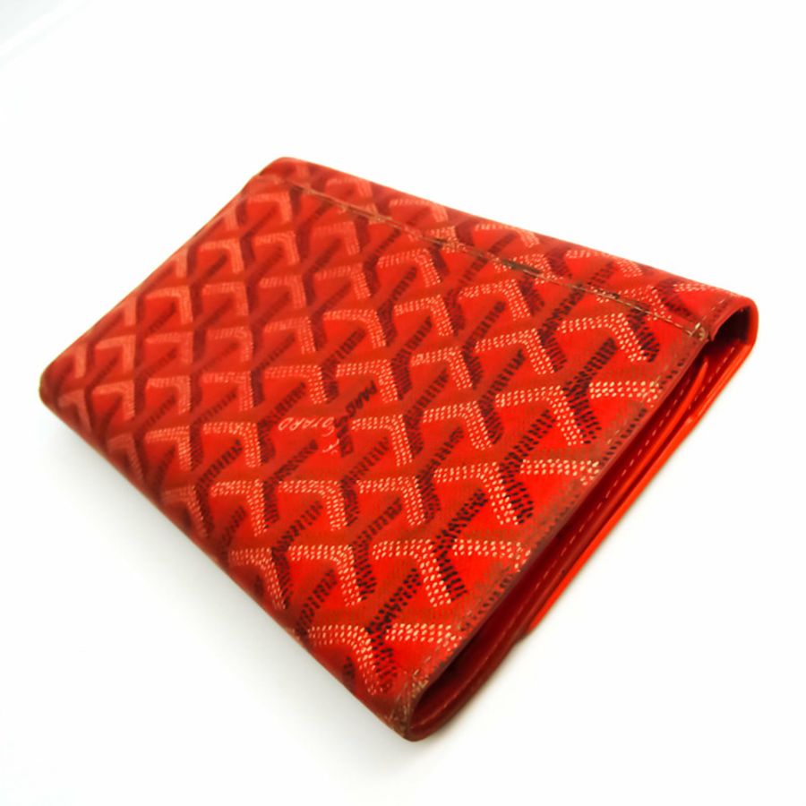 【日本直送】Goyard Rivoli 中性皮革帆布長款錢包（三折）橙色-1