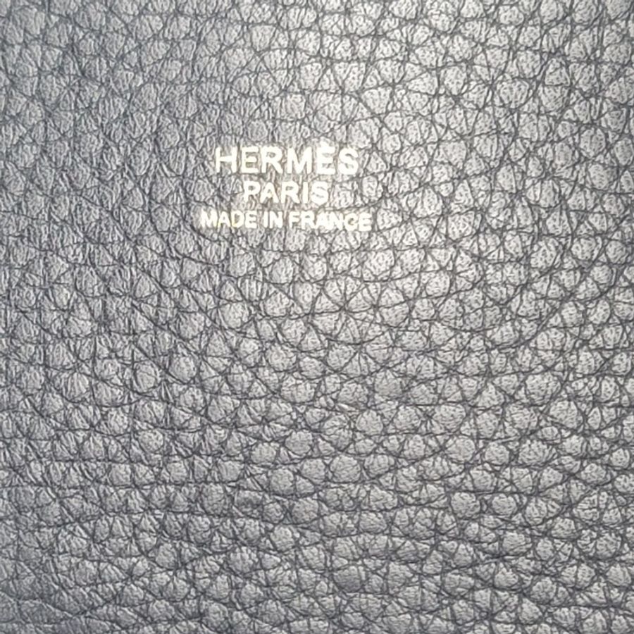 【Hermes 愛馬仕】Picotin Lock GM 26cm 牛皮深藍金扣鎖頭桶包 (菜籃子)-9
