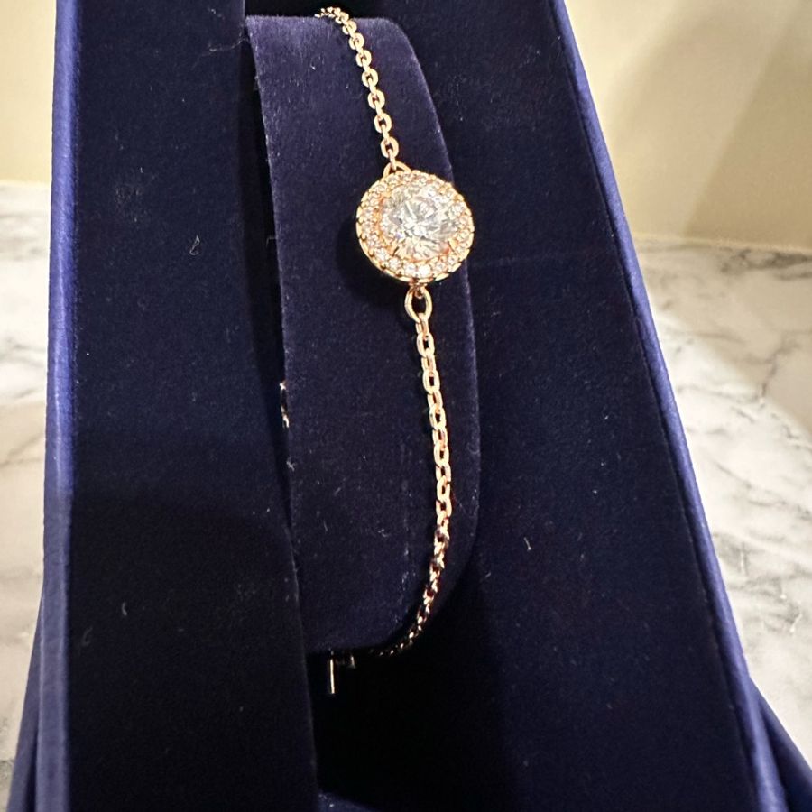 Swarovski 單鑽玫瑰金手鍊-0