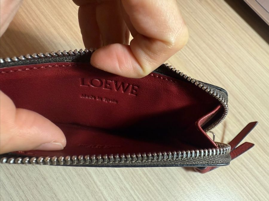 Loewe 卡其拼色卡包-14