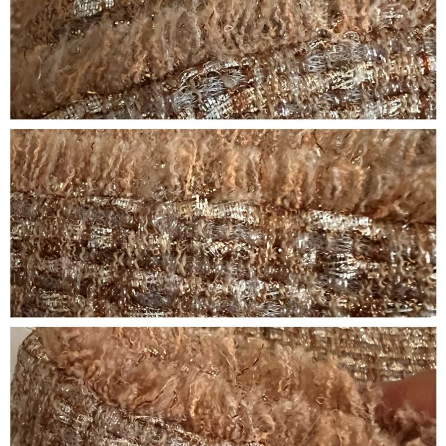 🍒Chanel 金銀咖啡色系重毛呢裙 size:42 / 2F230311-1-3