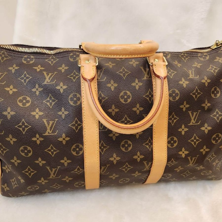 Jill客人下訂🎀👜曼蒂二手精品👜🎀 LV老花經典行李袋45公分 keepall45 LV旅行袋-1
