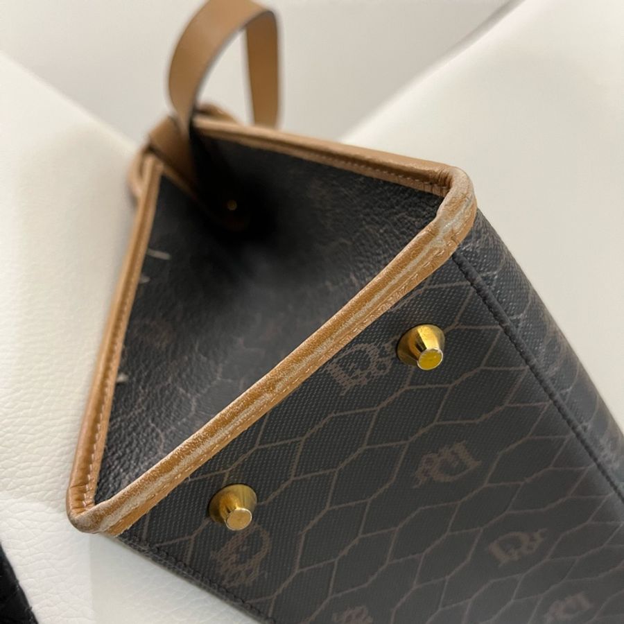 🔥 出清 Dior Vintage 雙色蜂巢學院包 🔥-9