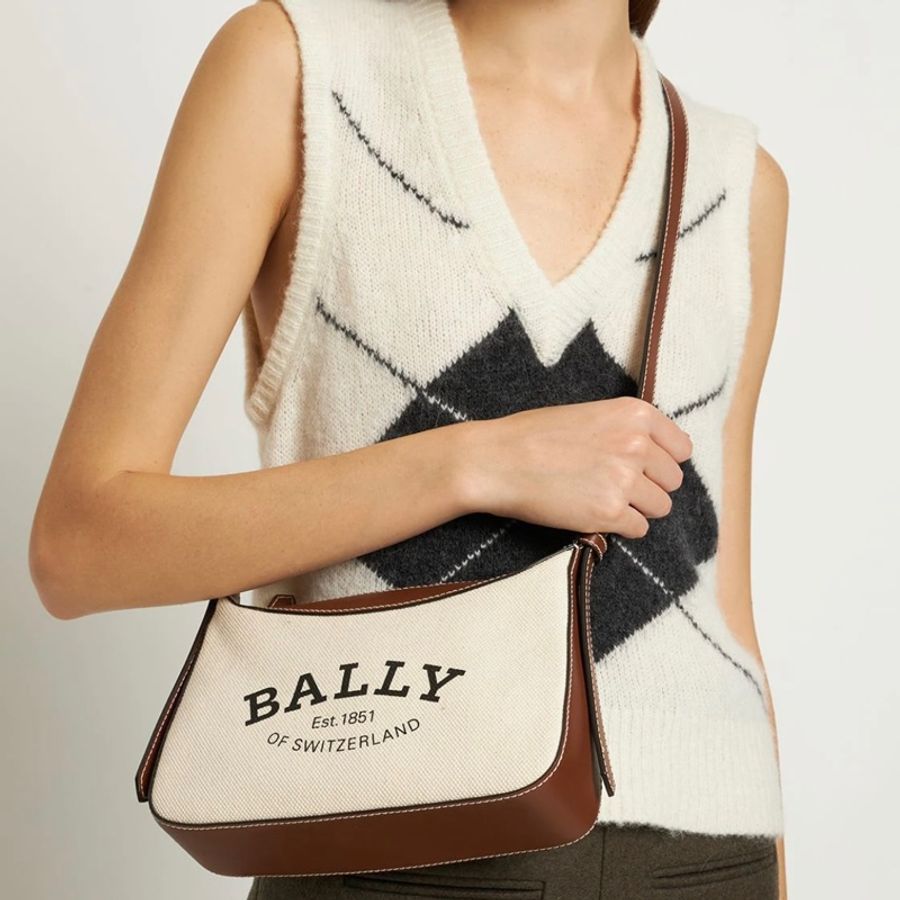 Bally Logo Printed Shoulder Bag 肩背斜背兩用包-0