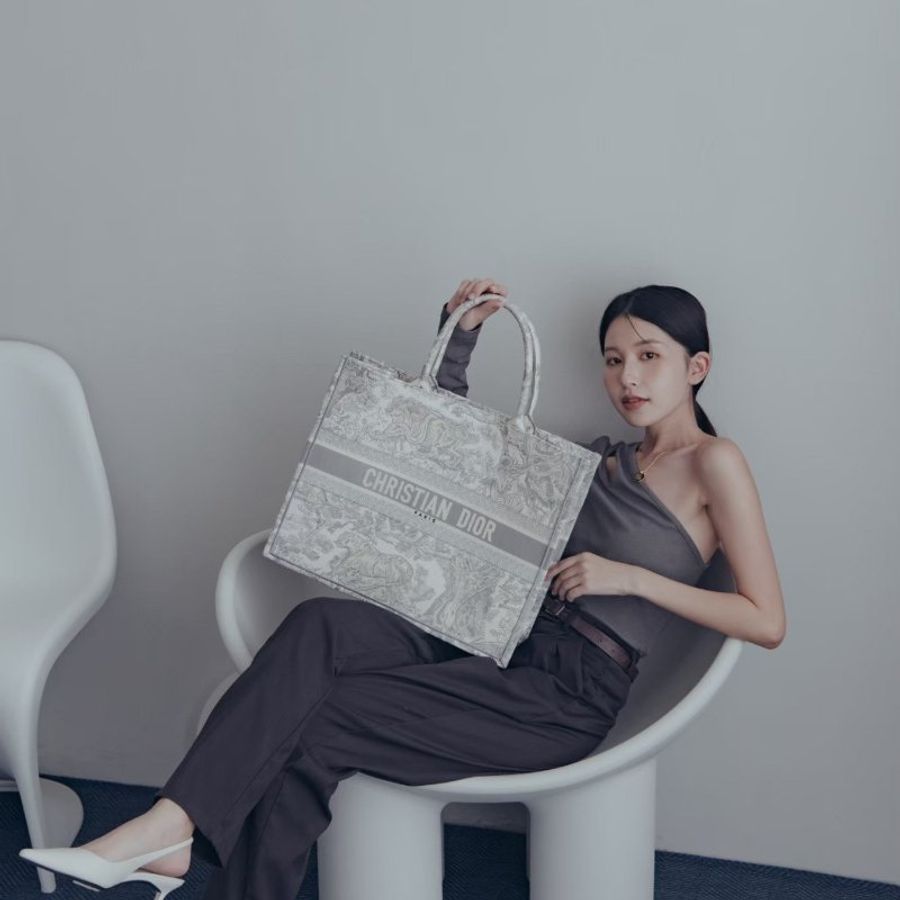 DIOR BOOK TOTE 大號動物園 高級灰-1