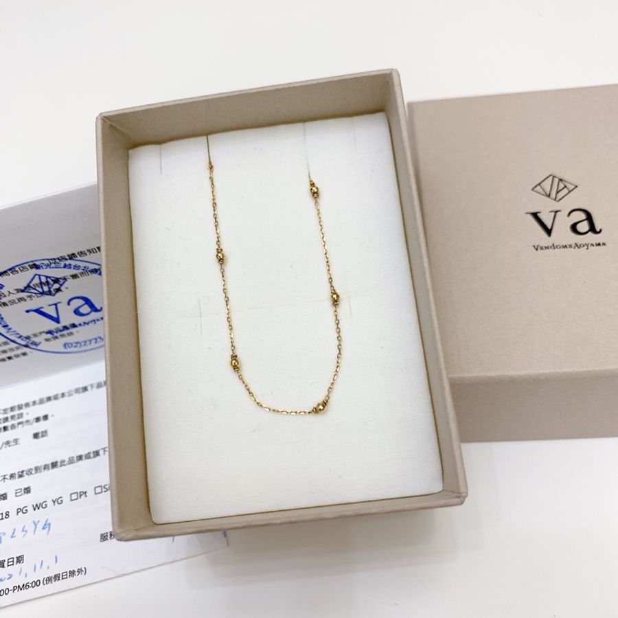 全新 VA Vendome Aoyama 10K黃金小金球手鍊 貴族輕珠寶-0