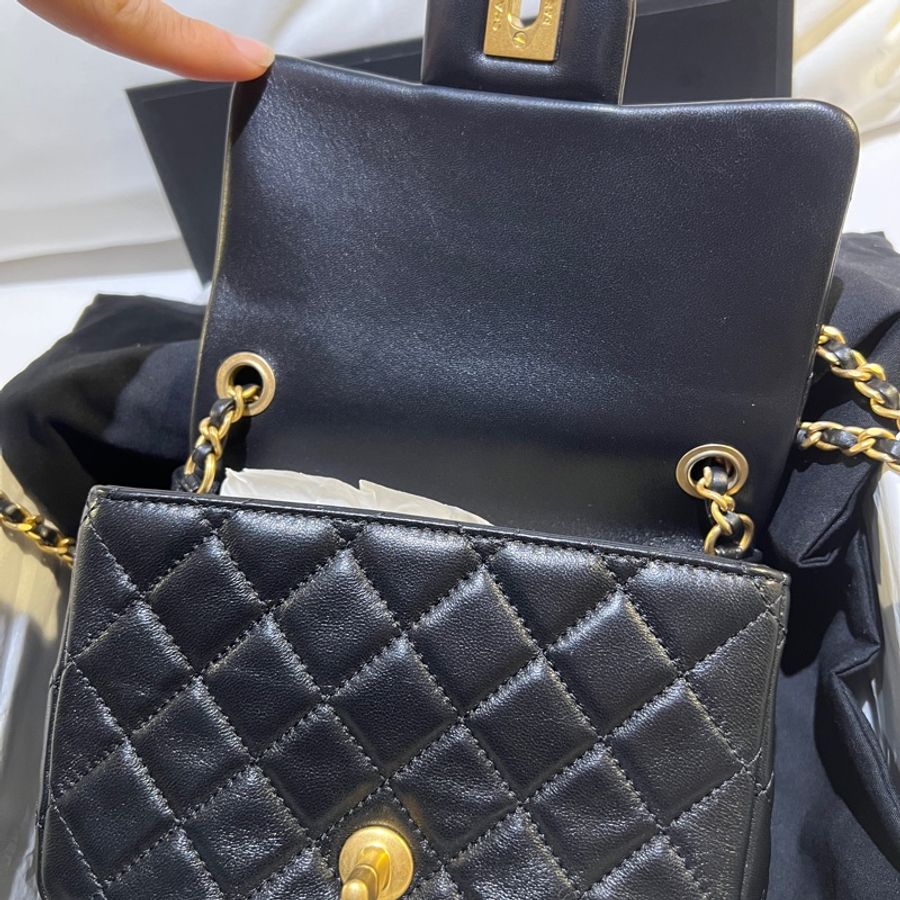 Chanel 金球小方胖 晶片款 全新全配 購證正本 限量黑緞帶 稀有釋出-1