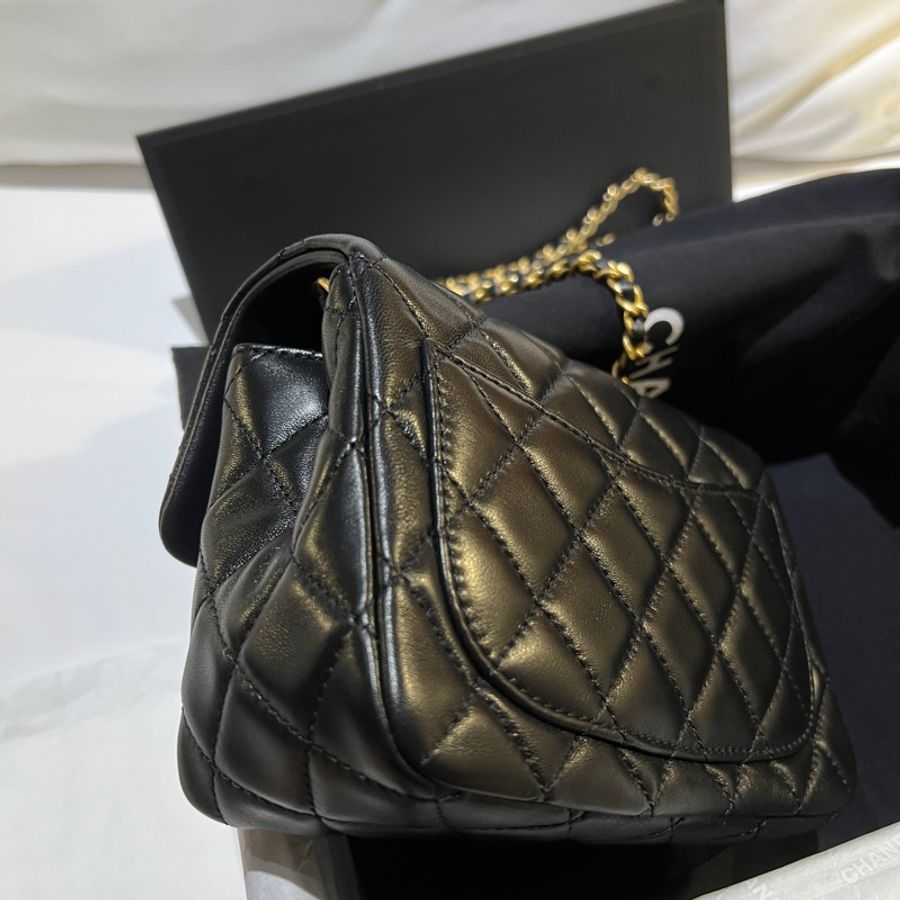 Chanel 金球小方胖 晶片款 全新全配 購證正本 限量黑緞帶 稀有釋出-4