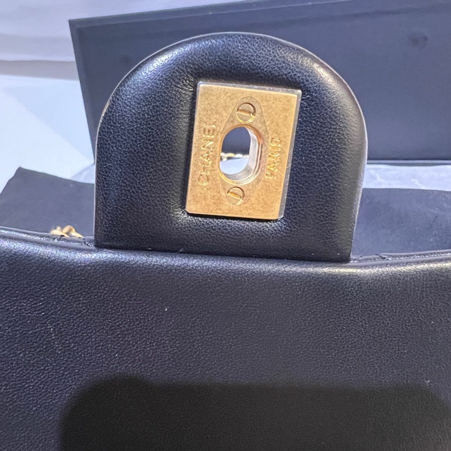 Chanel 金球小方胖 晶片款 全新全配 購證正本 限量黑緞帶 稀有釋出-7
