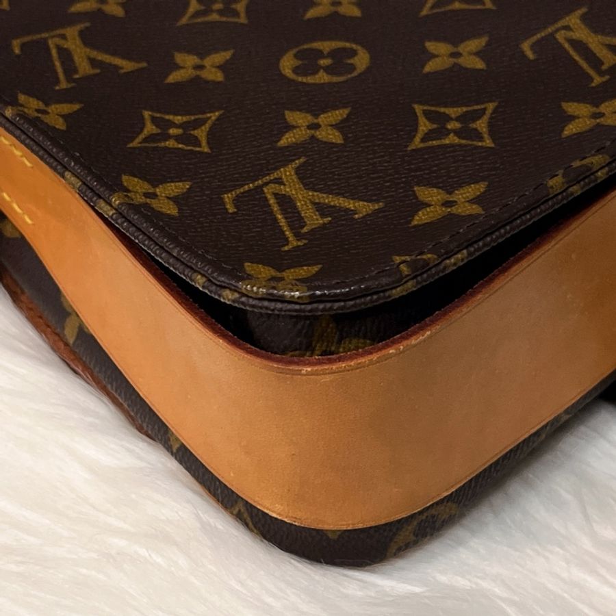 Louis Vuitton LV 老花字紋 VINTAGE 掀蓋方形包 斜背包/肩背包-4