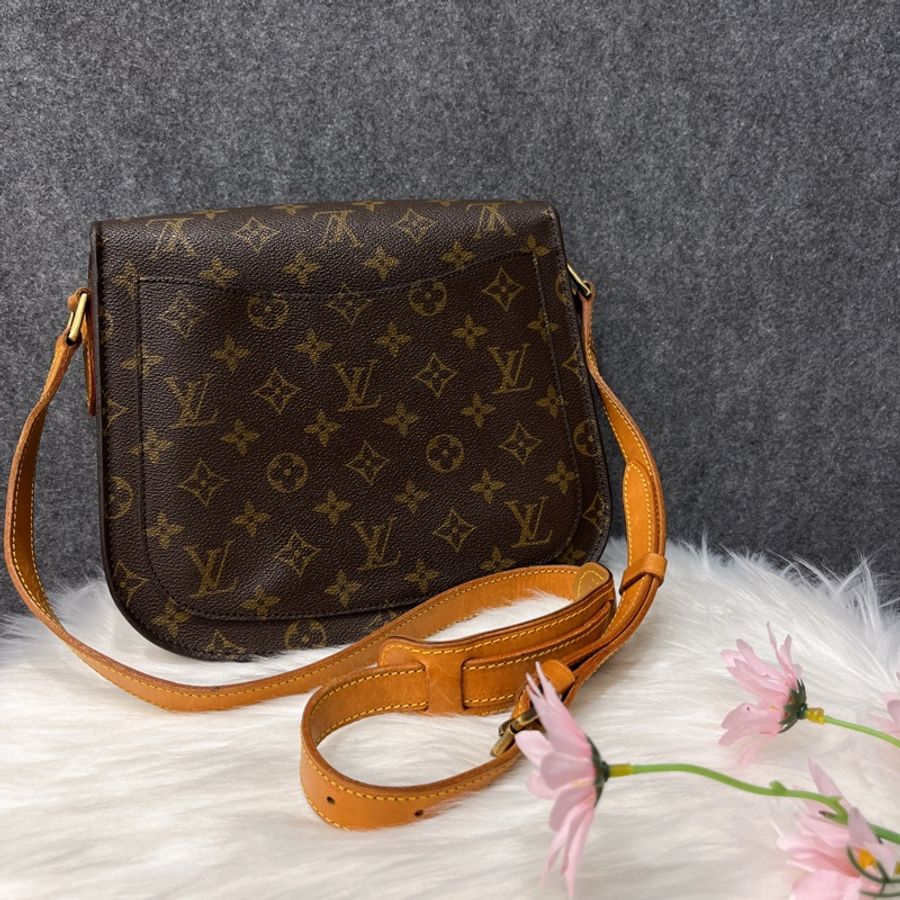 Louis Vuitton LV 老花字紋 VINTAGE 牛鼻斜背包/肩背包-1