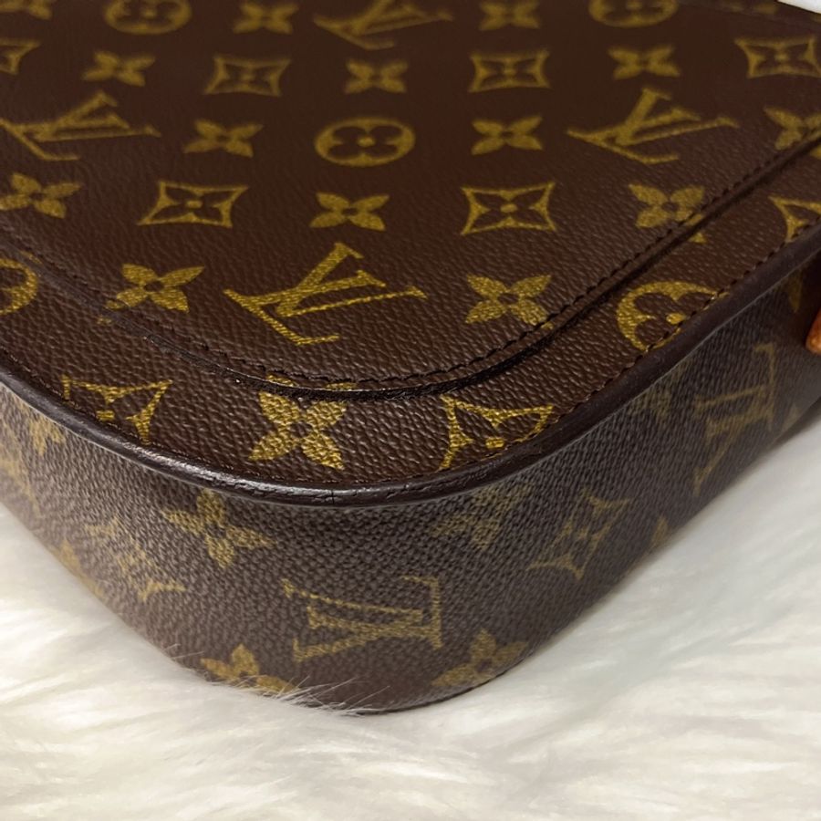 Louis Vuitton LV 老花字紋 VINTAGE 牛鼻斜背包/肩背包-5
