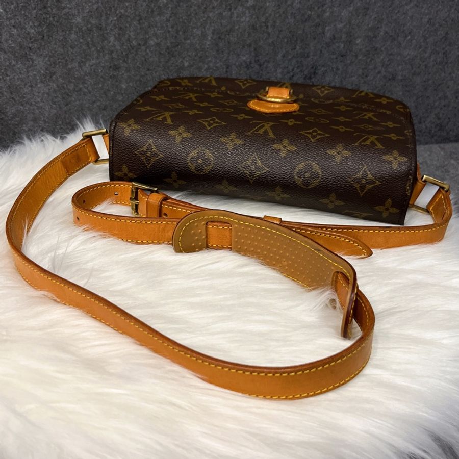 Louis Vuitton LV 老花字紋 VINTAGE 牛鼻斜背包/肩背包-10