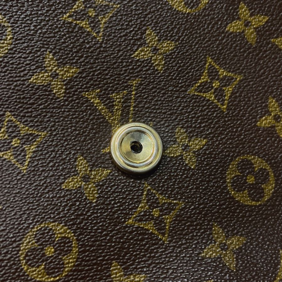 Louis Vuitton LV 老花字紋 VINTAGE 牛鼻斜背包/肩背包-11