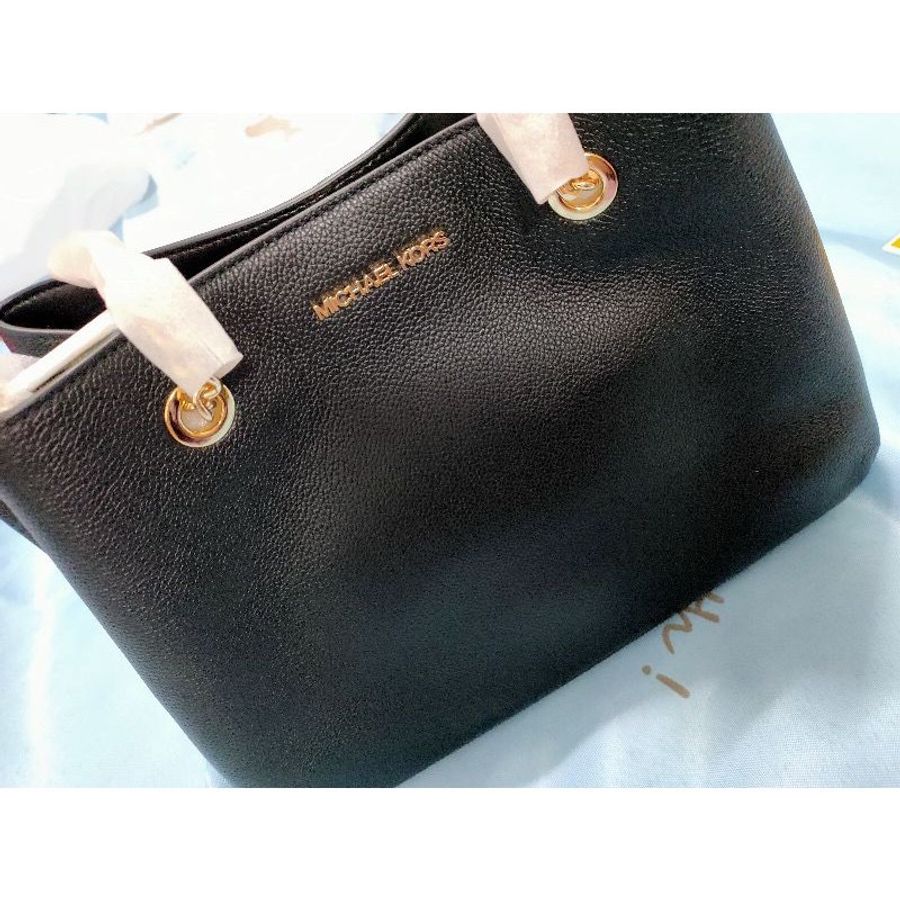 【閒置包賠本出清】 Michael kors MK荔枝紋牛皮肩背包-黑色【梅西百貨購入、現貨、全新品】-0