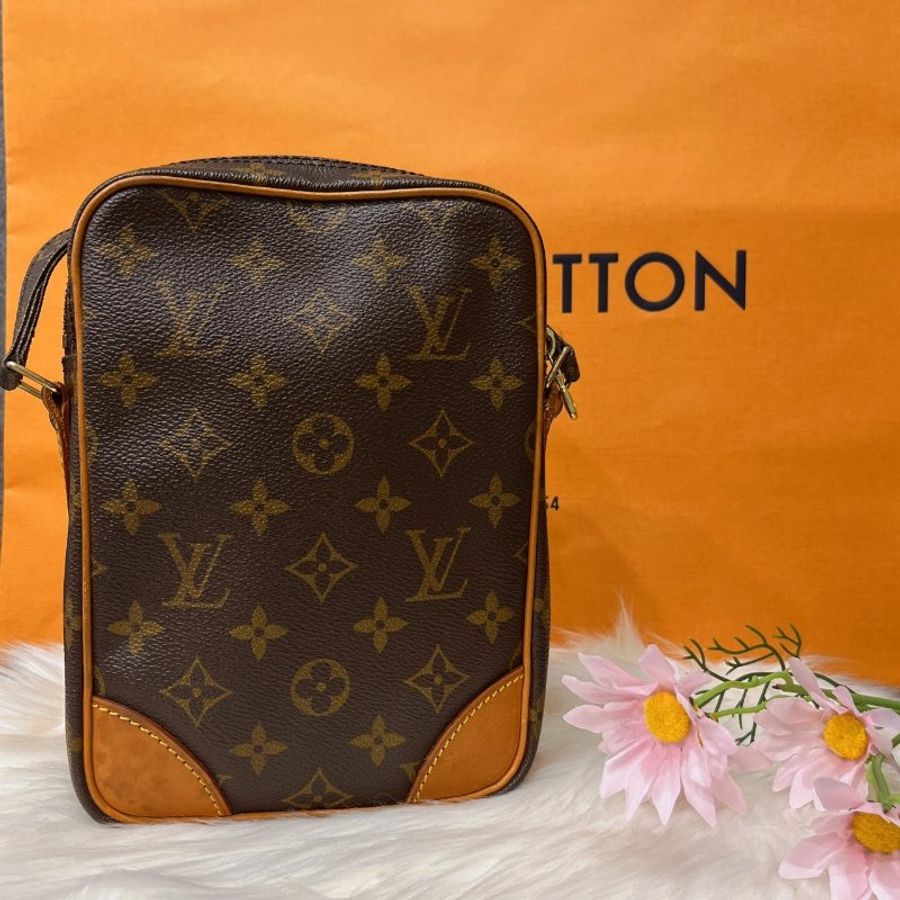 LV 老花字紋 VINTAGE 直立式 日字子母航空包 斜背包/肩背包-1