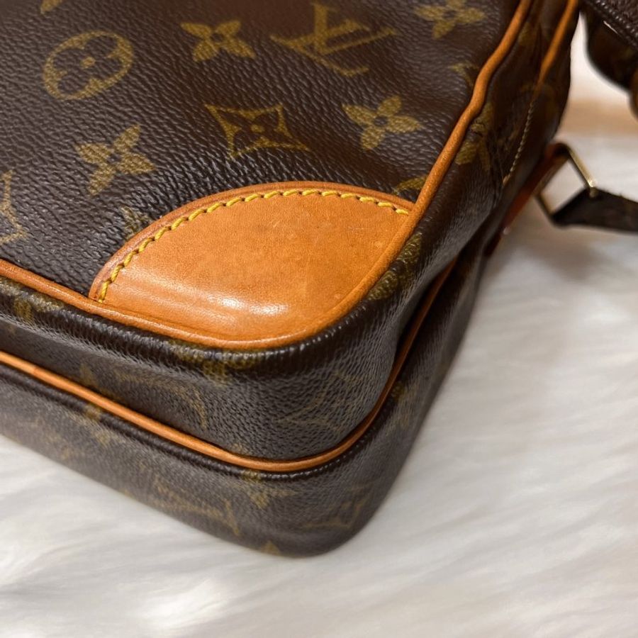 LV 老花字紋 VINTAGE 直立式 日字子母航空包 斜背包/肩背包-3