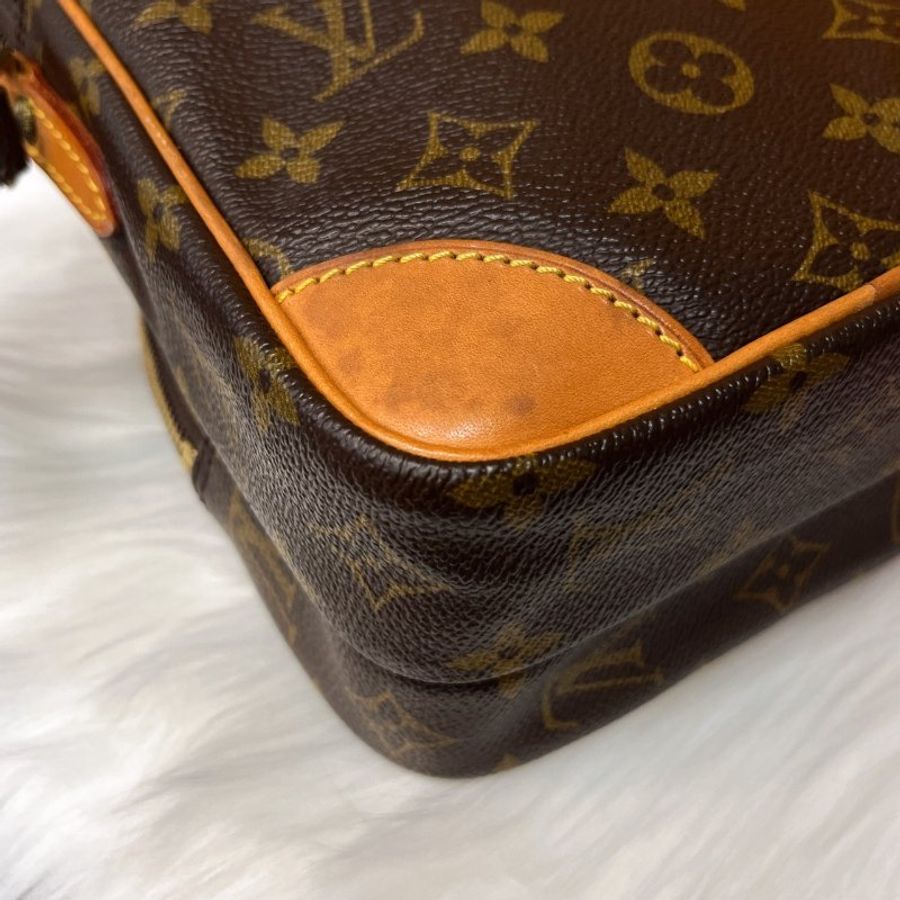 LV 老花字紋 VINTAGE 直立式 日字子母航空包 斜背包/肩背包-4