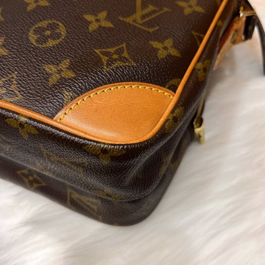 LV 老花字紋 VINTAGE 直立式 日字子母航空包 斜背包/肩背包-5