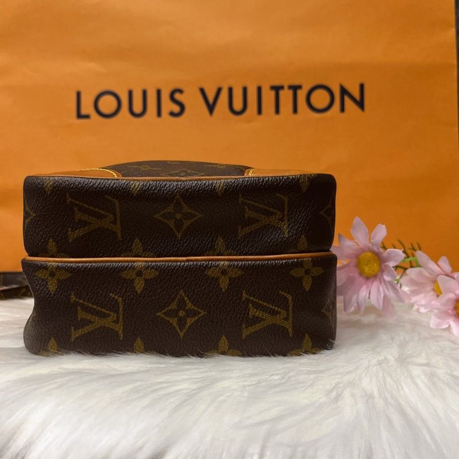 LV 老花字紋 VINTAGE 直立式 日字子母航空包 斜背包/肩背包-6