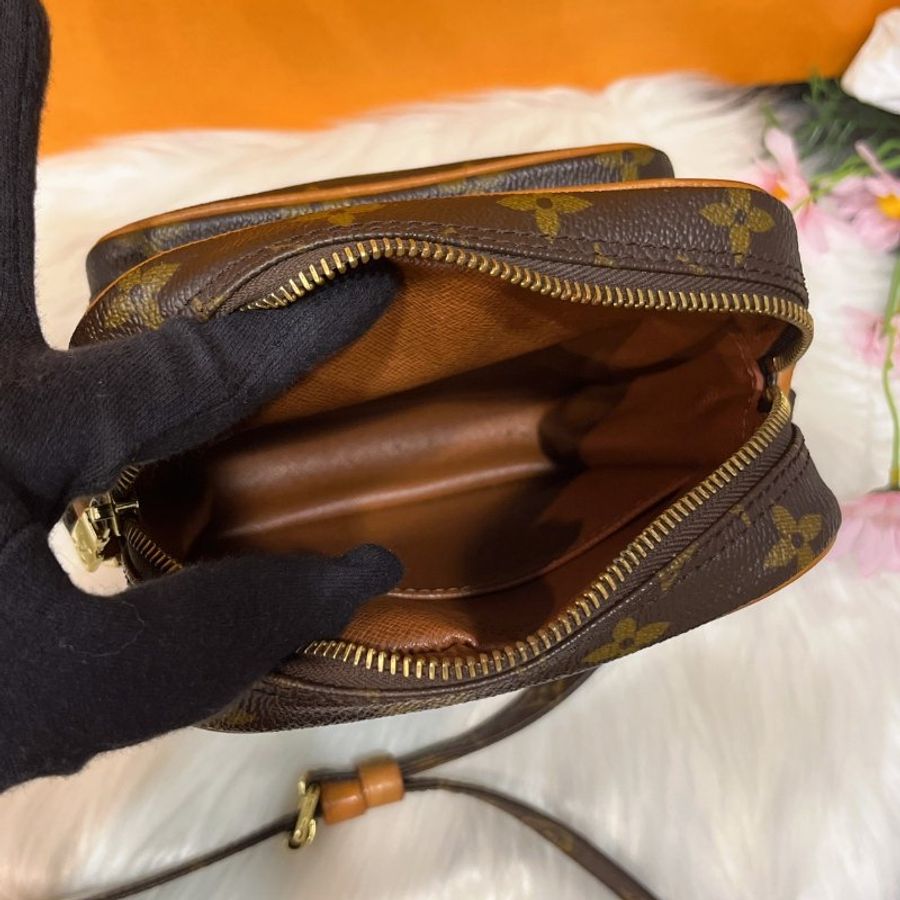 LV 老花字紋 VINTAGE 直立式 日字子母航空包 斜背包/肩背包-12
