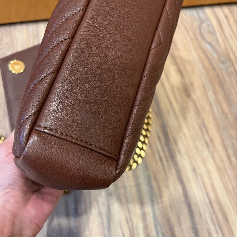 YSL medium college 中號學院包 深焦糖色-3