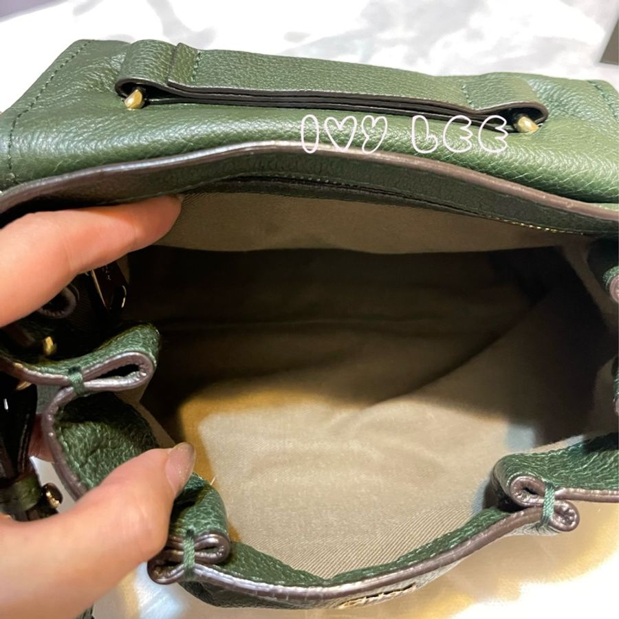 CHLOE 兩用包 斜背包 手提包 質感墨綠色 金屬旋轉扣 二手精品-2
