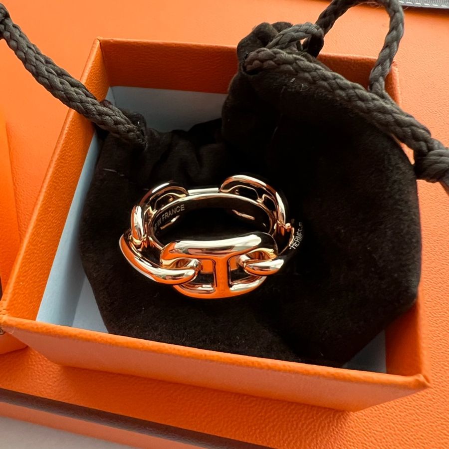 Hermès 全新豬鼻絲巾釦玫瑰金-0