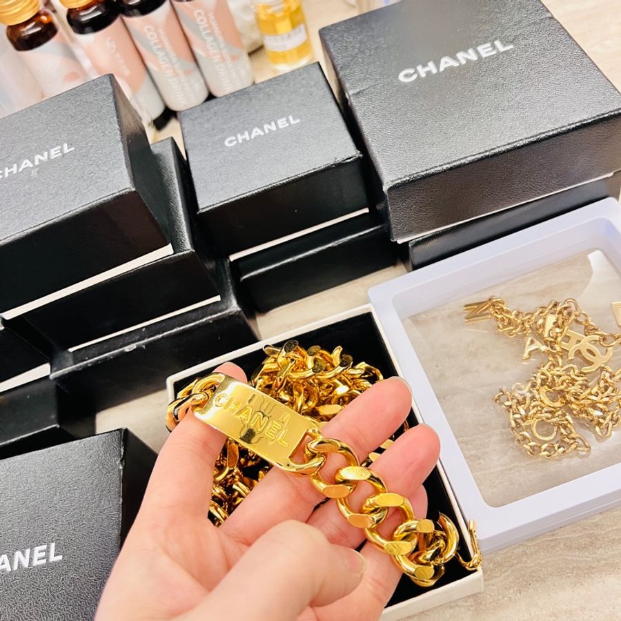 Chanel vintage 24k絕版腰鍊、項鍊、附原廠盒-1