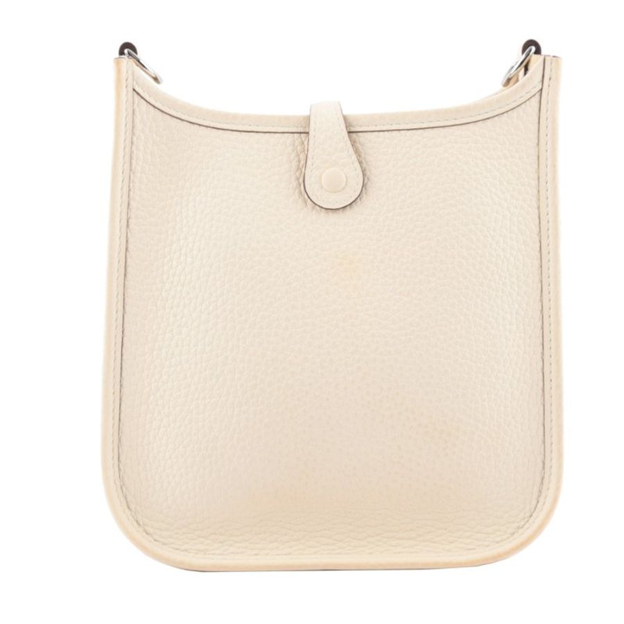 HERMES 銀釦 TC皮 MINI EVELYNE 16 斜背包(奶昔白)-2