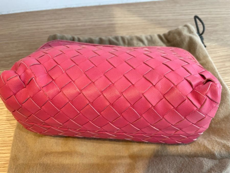 BOTTEGA VENETA 桃紅加粉色雙色手拿.化妝包-4