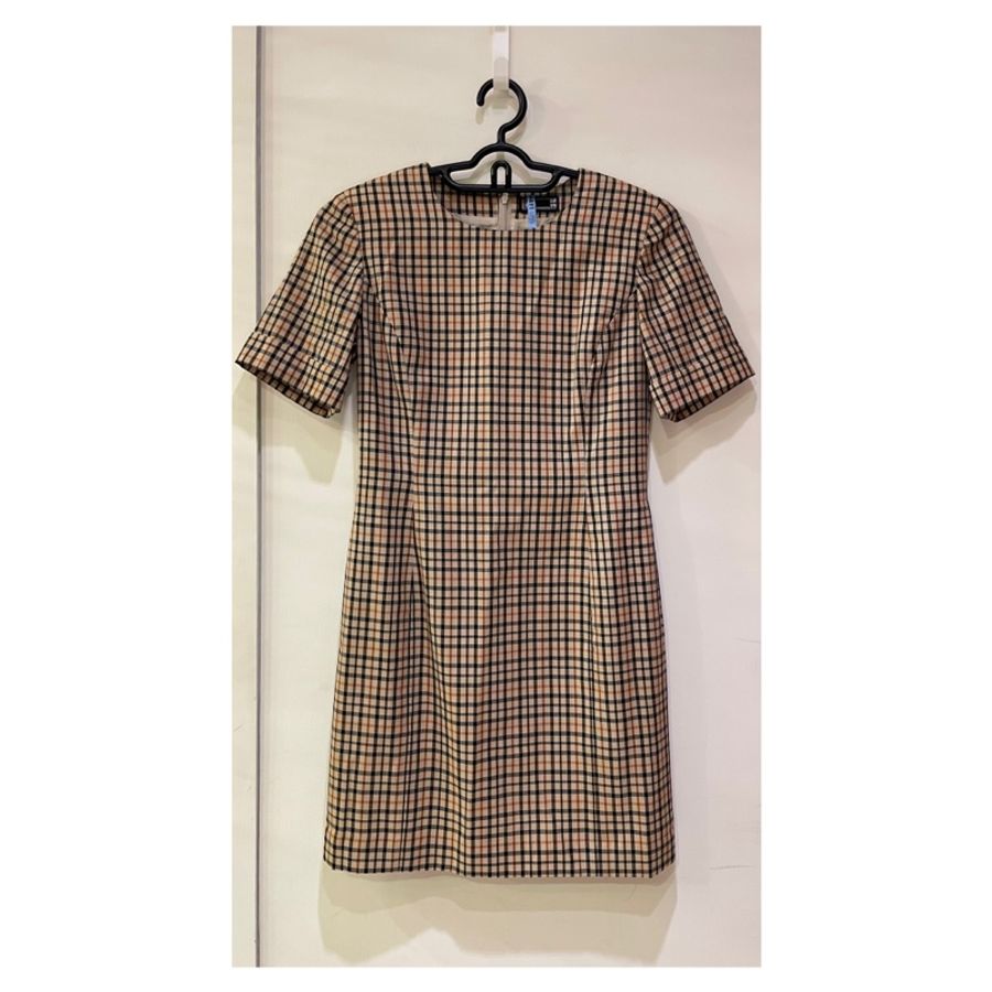 DAKS 經典格紋小墊肩短袖洋裝👗-0