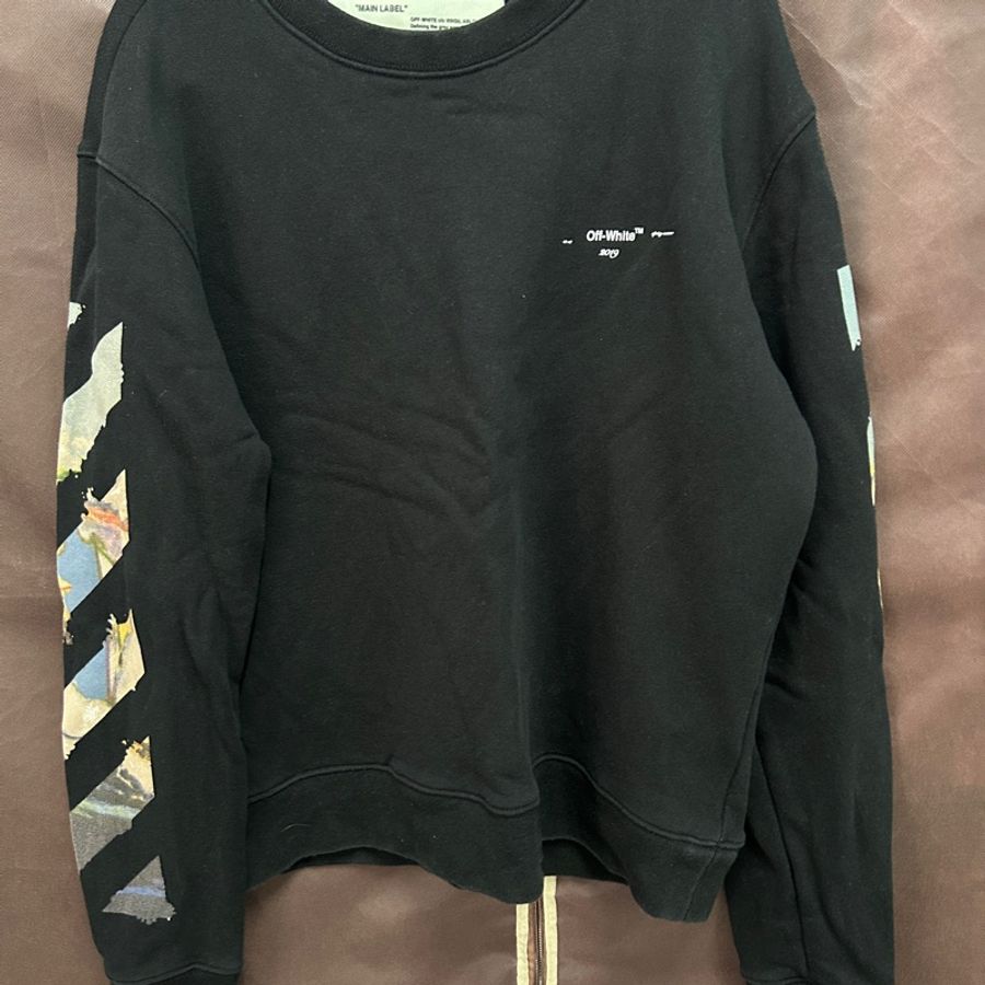 off-white 油畫長袖衛衣 正品 免運!-0