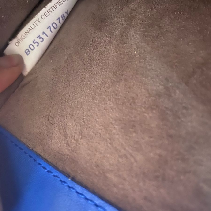 寶藍色牛皮拼接蛇皮編織鍊帶肩包-5