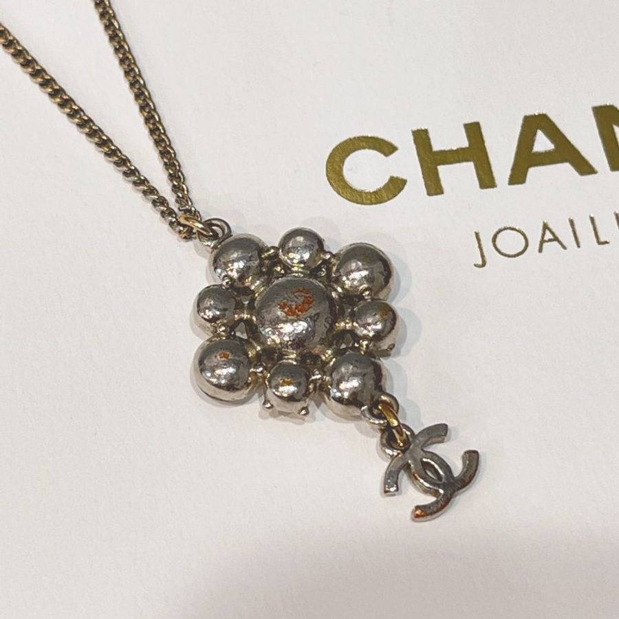 CHANEL 香奈兒 菱形 水鑽造型 垂墜雙C項鍊/飾品-5