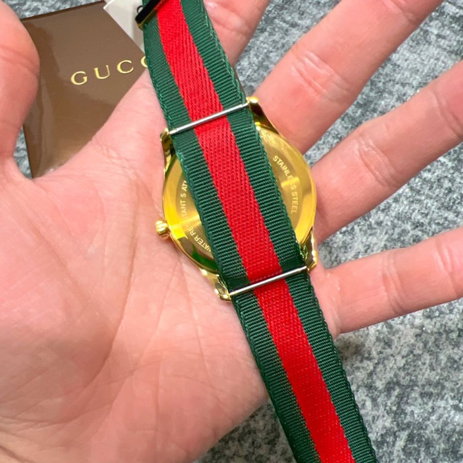 全新 GUCCI 古馳 G-Timeless 蜜蜂刺繡 腕錶 手錶 石英 38mm-2