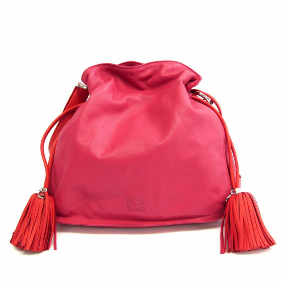 【日本直送】Loewe Flamenco 女士皮革單肩包粉色、紅色-0