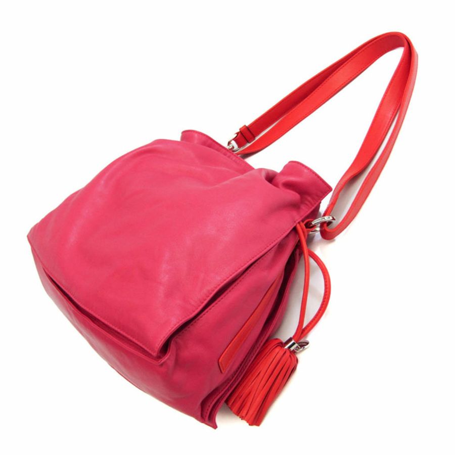 【日本直送】Loewe Flamenco 女士皮革單肩包粉色、紅色-1