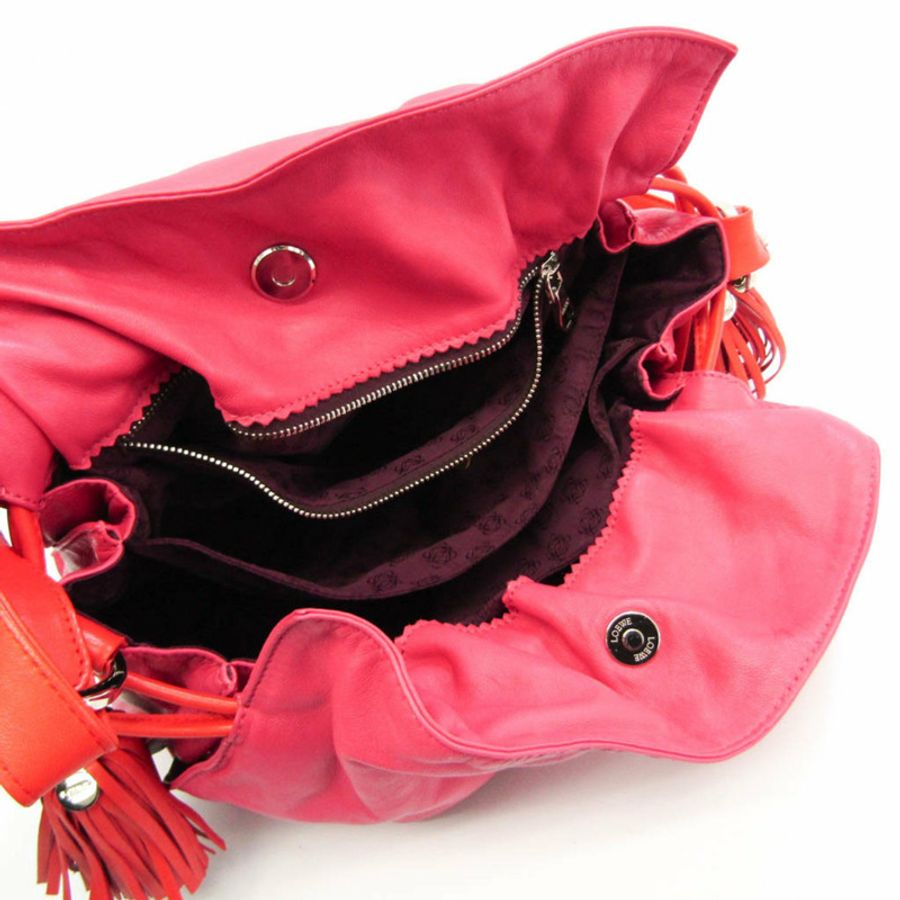 【日本直送】Loewe Flamenco 女士皮革單肩包粉色、紅色-2