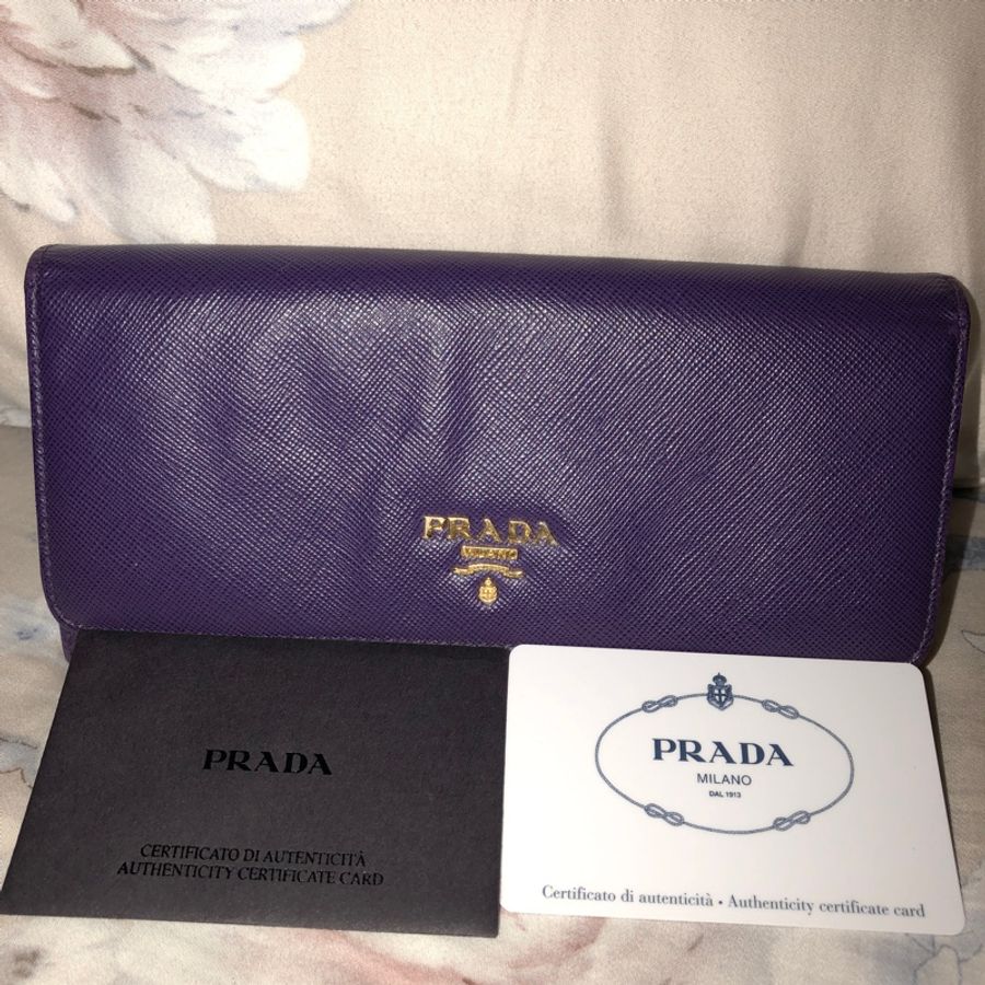 Prada 長夾錢包 瑕疵 紫色-0