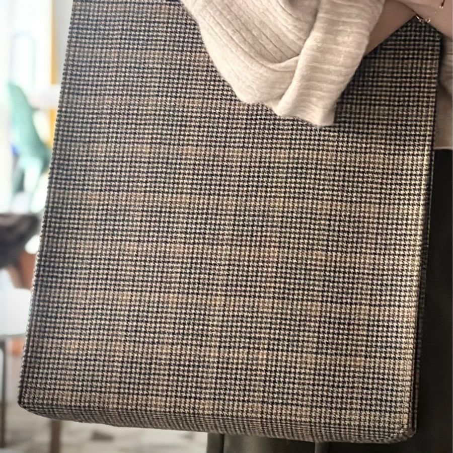 Nina Ricci 羊毛格紋方形Tote bag-1