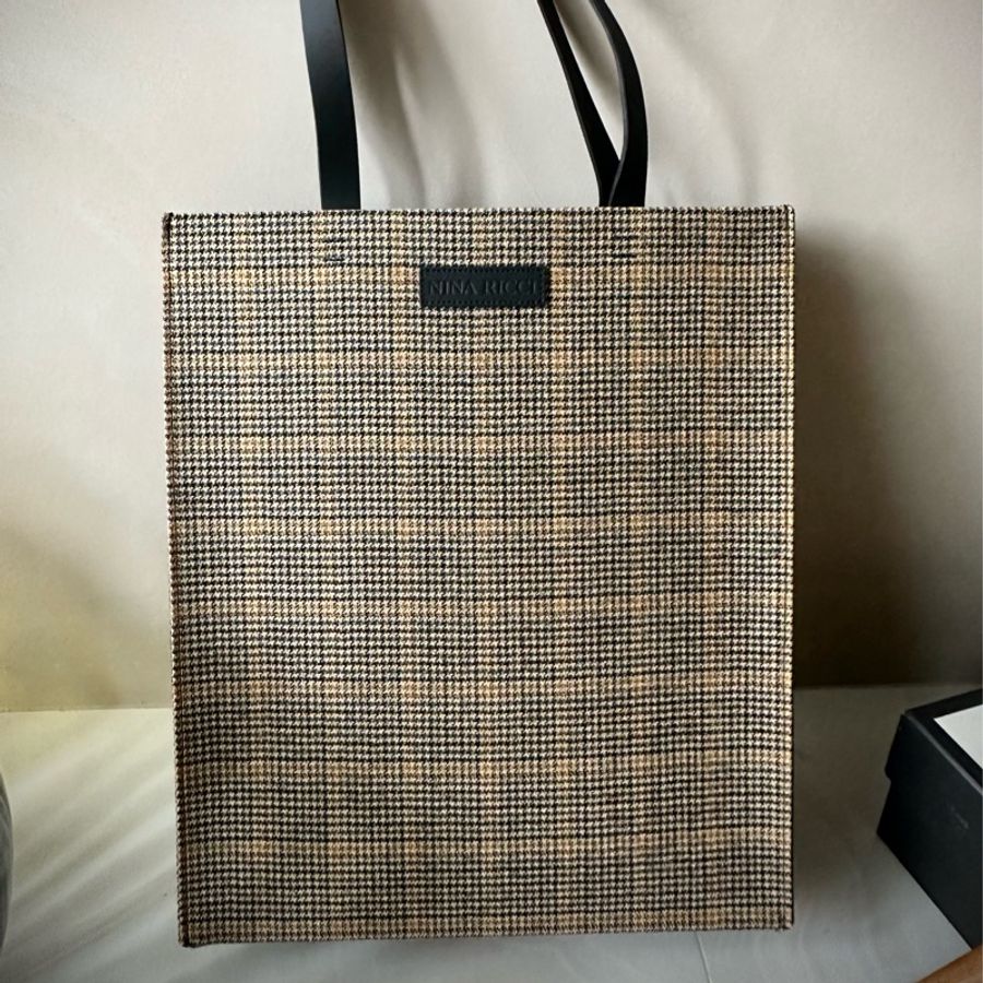 Nina Ricci 羊毛格紋方形Tote bag-2