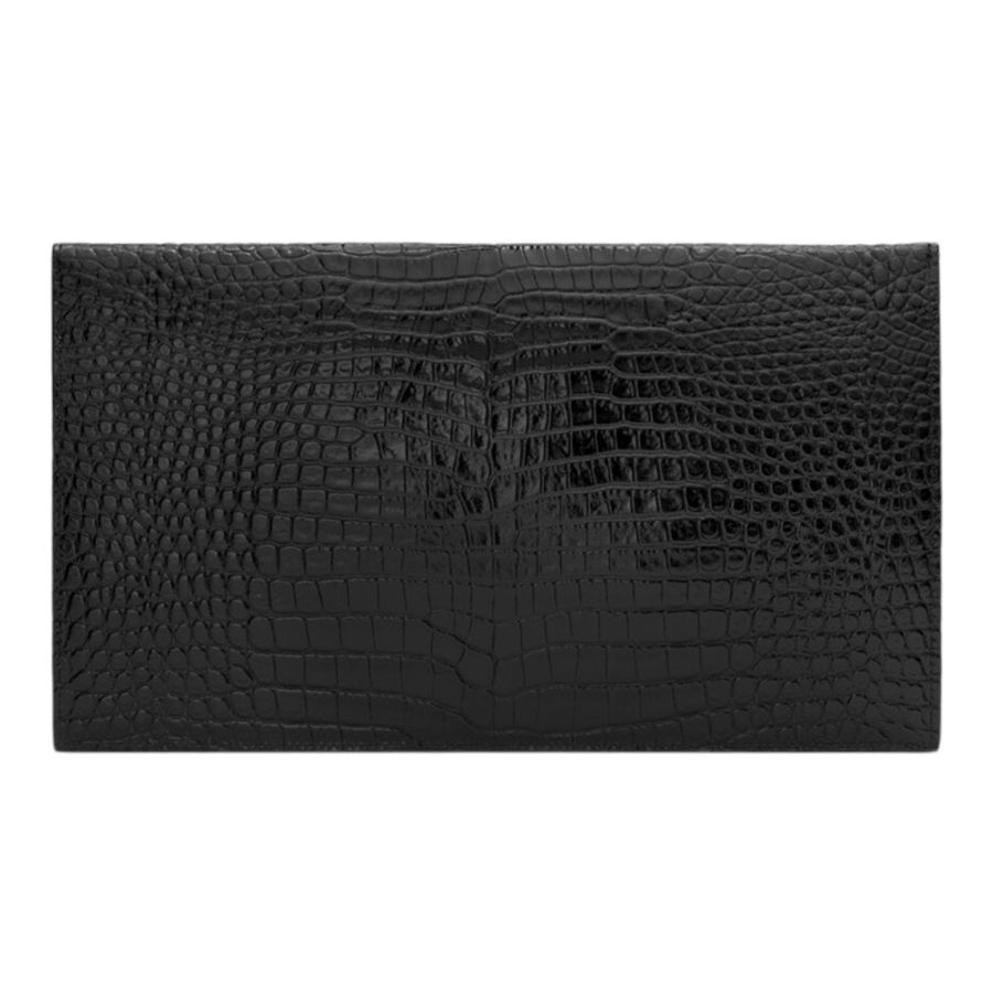 降價!SAINT LAURENT UPTOWN鱷魚皮壓紋亮面皮革小袋/信封手拿包包-4