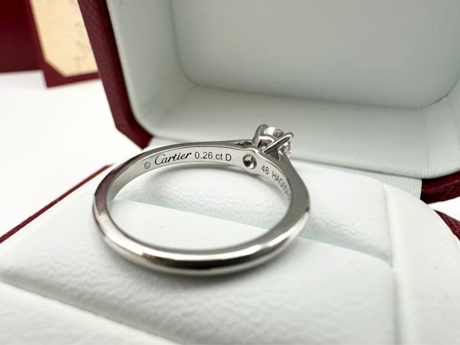 Cartier 1895系列鉑金鑽戒💎-2