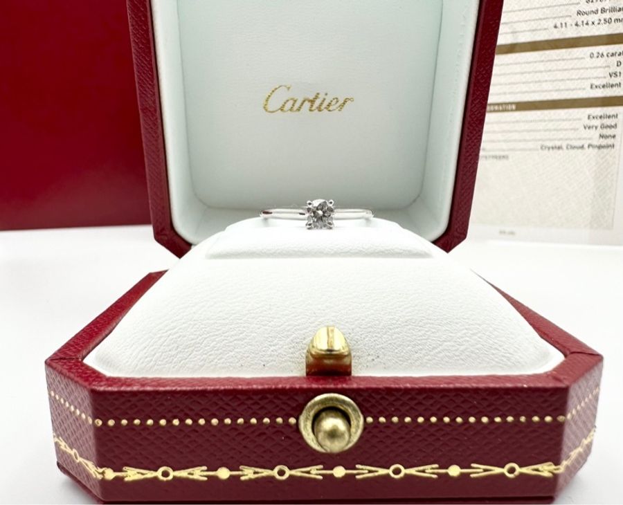 Cartier 1895系列鉑金鑽戒💎-3
