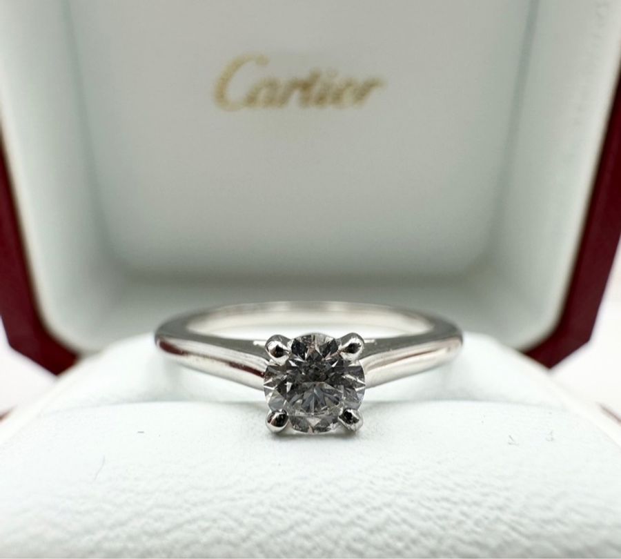 Cartier 1895系列鉑金鑽戒💎-4
