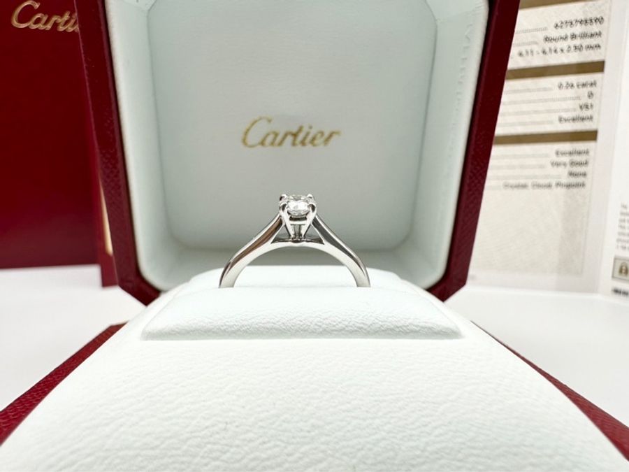 Cartier 1895系列鉑金鑽戒💎-5